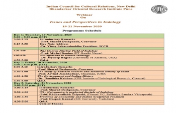 ICCR: 3-Day Webinar on Indology titled 